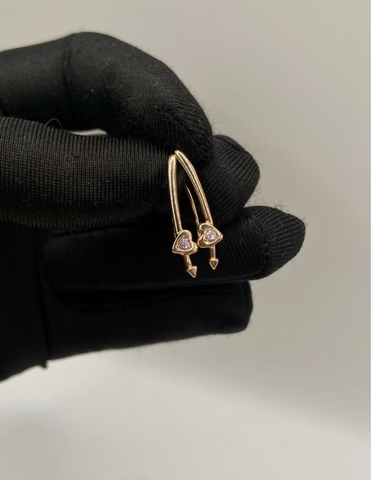 Золотые серьги 585 | Красное золото | 1,71 гр | Каффы