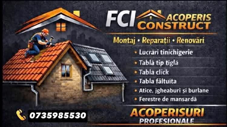 Acoperișuri Complete Dela A-Z reparații de urgente 20%