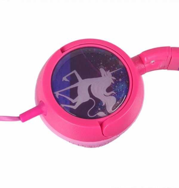 Casti audio, Zola, model Unicorn, roz, reglabile, pentru fetite
