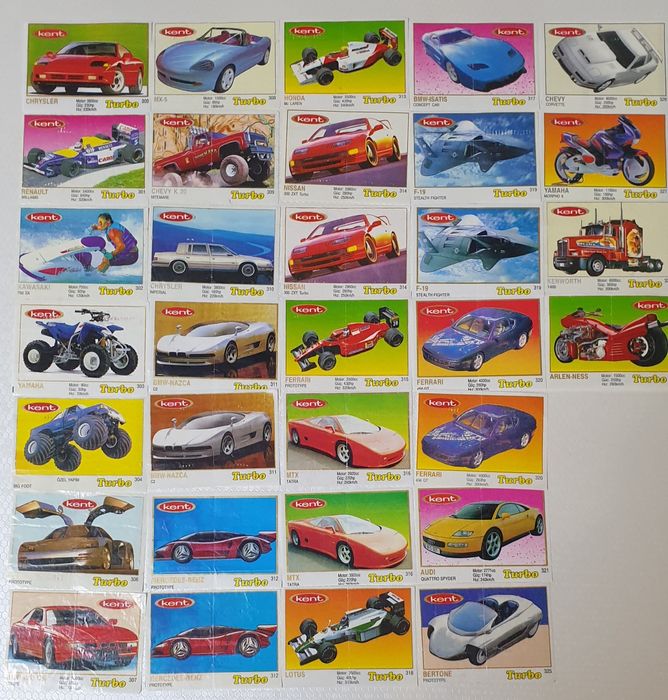 Вкладыши наклейки turbo