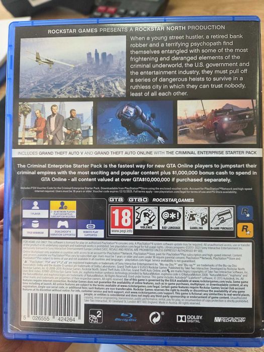 Играта Grand Theft Auto V (PS4)