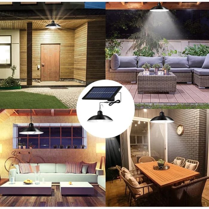 Соларна лампа за къмпинг с 4 LED крушки с дистанционно 50W