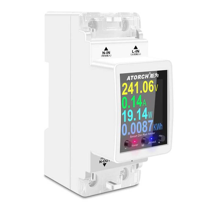 63A Монофазен двутарифен смарт електромер, LCD дисплей, WiFi връзка