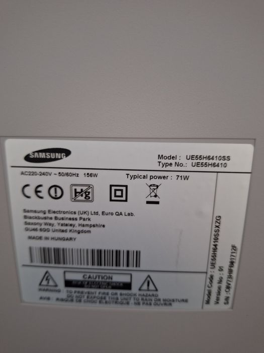 Samsung UE55 H6410   3D Led Smart FULL HD  WIithe