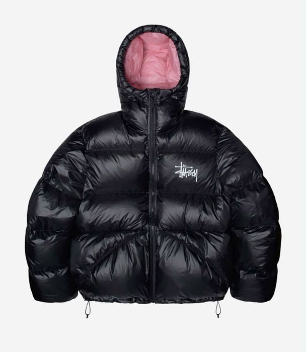 Stussy pink puffer черно-розово яке