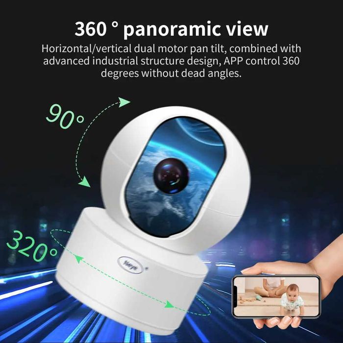 Neye 8MP 4K S5 WiFi Smart Camera Home Indoor 1080P HD Camera AI Automatic Tracking 360 ° Pan Tilt IP Camera Security Camera