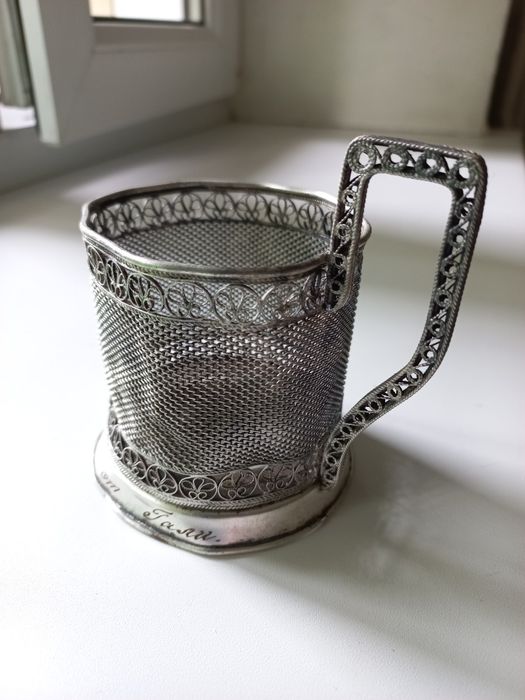 Подстаканник мельхиоровый