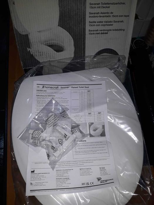 Inalțător scaun de toaletă 15 cm Alb