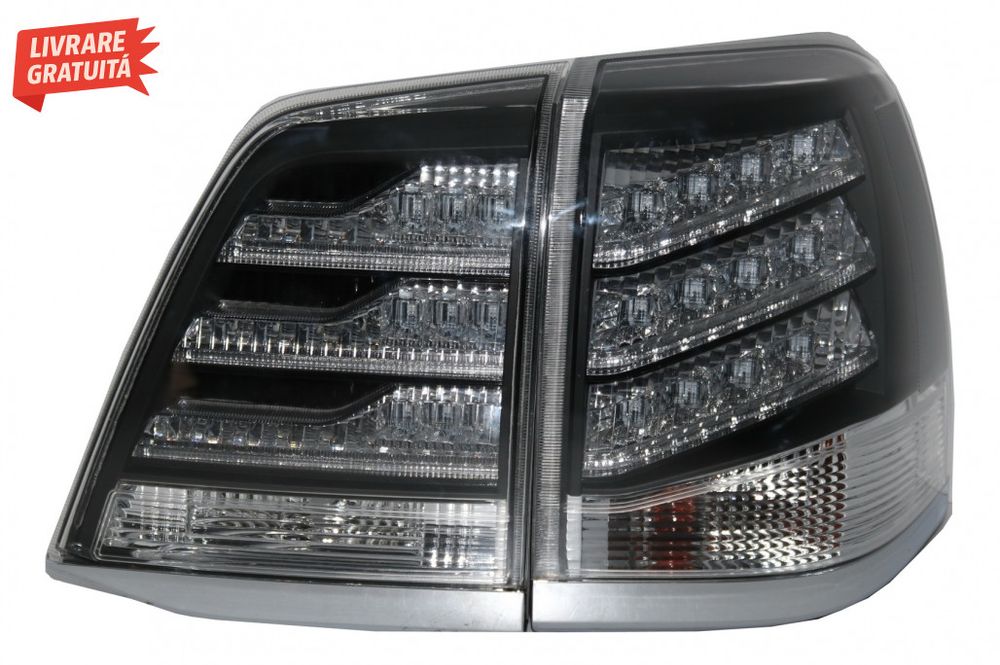 Stopuri LED Alb si Negru Toyota Land Cruiser FJ200 J200 (2007-2011)
