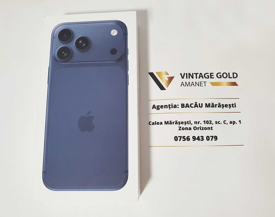iPhone 17 PRO MAX, 256 GB. 0 INCARCARI-Vintage Gold Bacau Marasesti