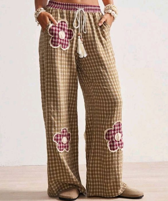Pantaloni noi. Bumbac organic. Boho style. Shabby chic