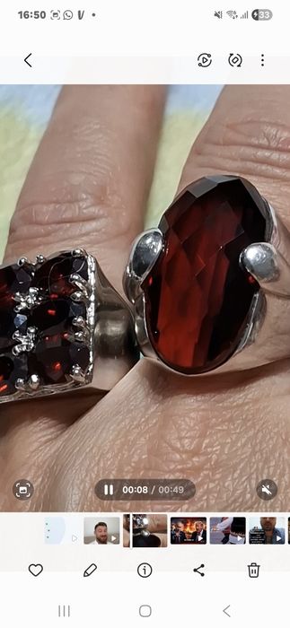 Inele masive din argint cu granat