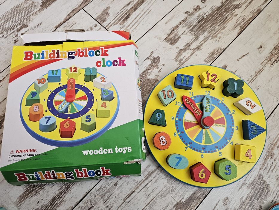 Дървен образователен часовник