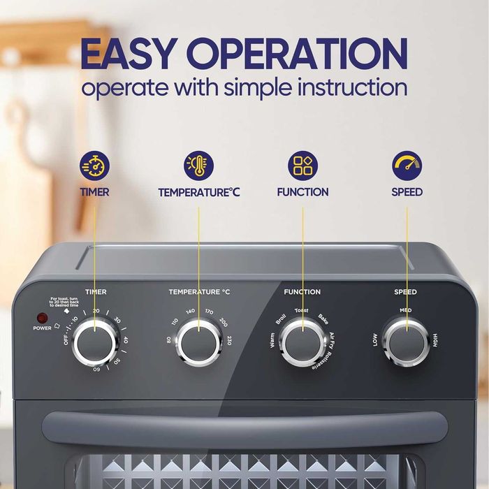 Мини фурна с конвекция на въздуха 23л, 6в1, 1700W