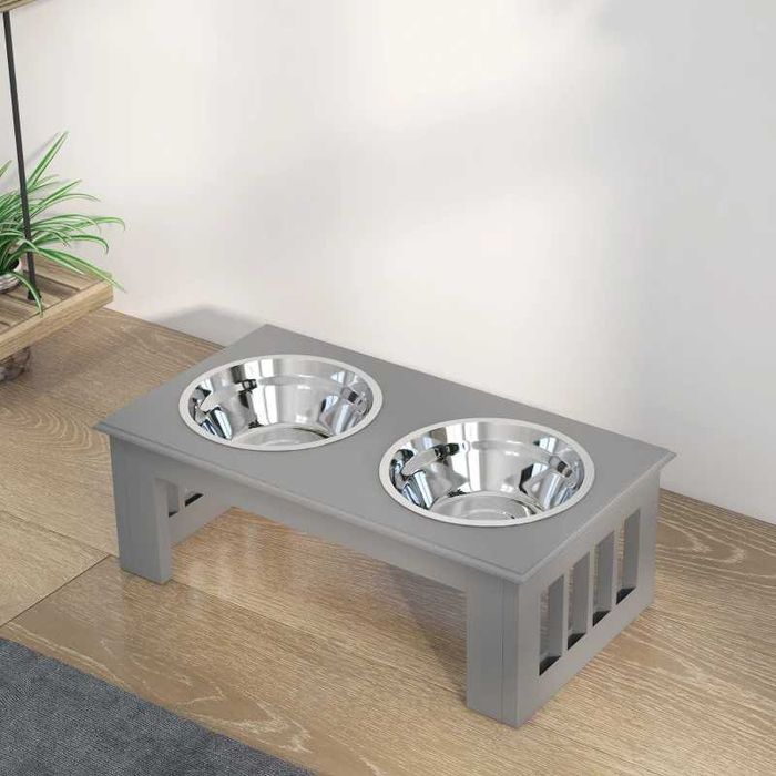 Станция за хранене на кучета PawHut, неплъзгаща се, 44x24x15 см