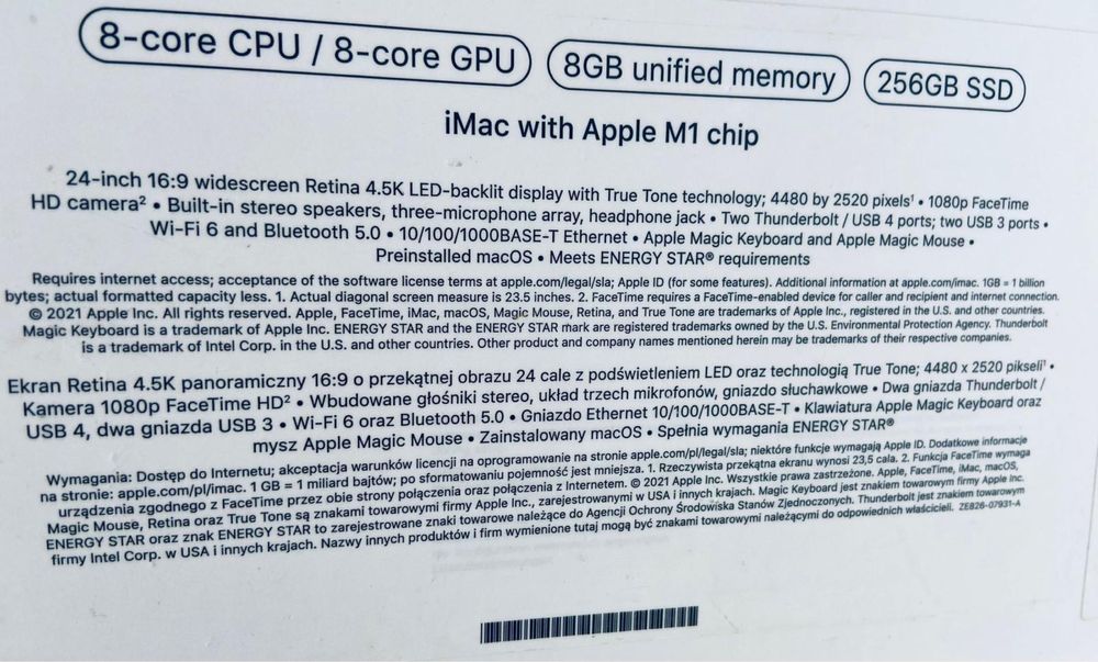 IMac 24 inch 256 GB