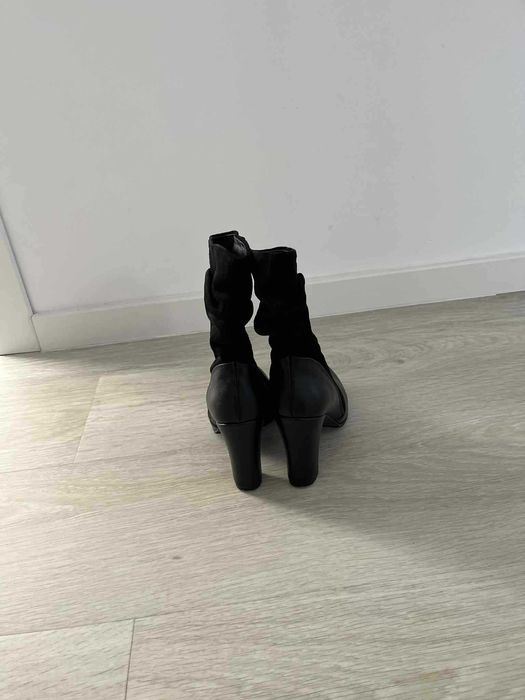 Cizme scurte negre piele naturala