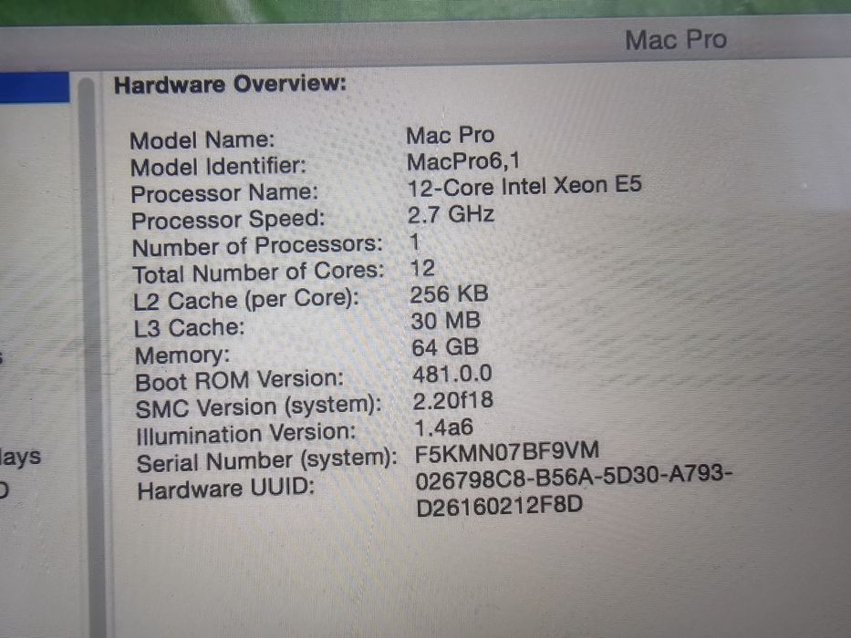 Mac Pro 2013, 12 core Intel Xeon E5