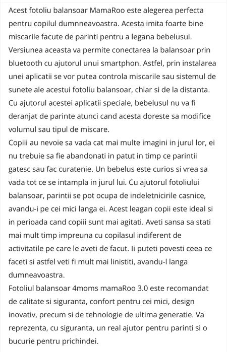 Balansoar pentru copii mamaRoo