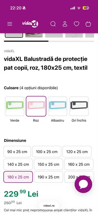 Bara de protectie pentru copii, 2 bucati, 180x70-95