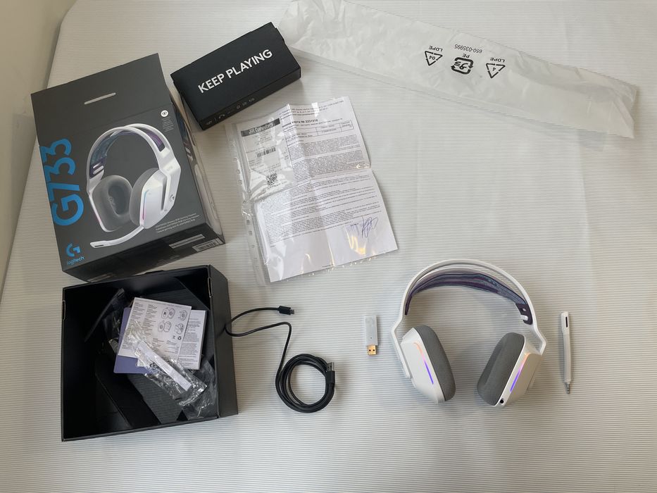 Гейминг слушалки Logitech - G733, безжични, бели
