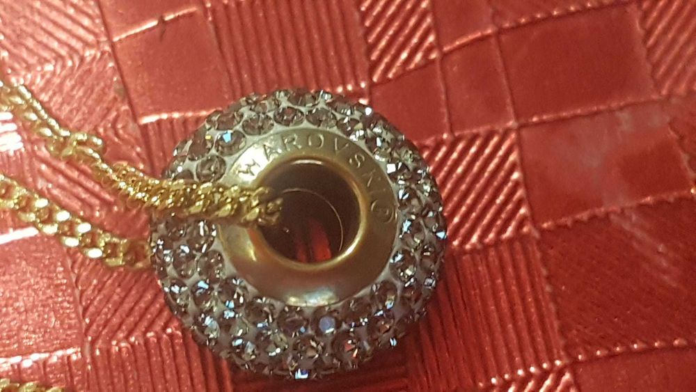 Lanț suflat cu aur de 18 k ,cu pandantiv Swarovski.