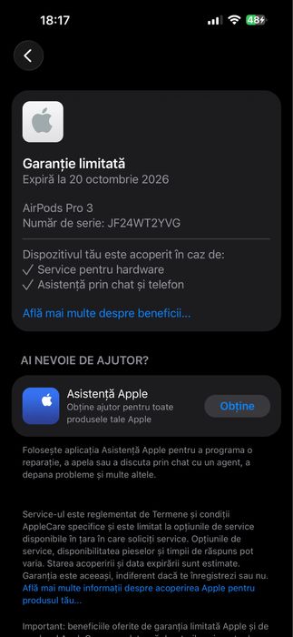 Apple AirPods Pro 3 - Noi cu garantie