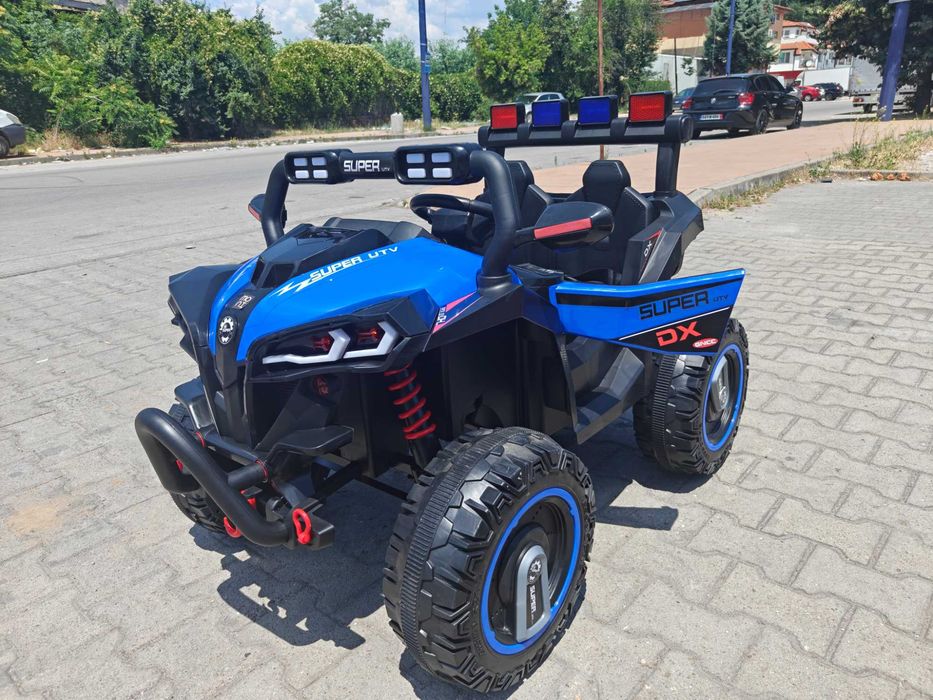 X двуместен акумулаторен джип BEAST 4x4 син