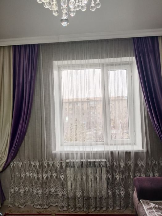 Шторы велюровые с тюлью