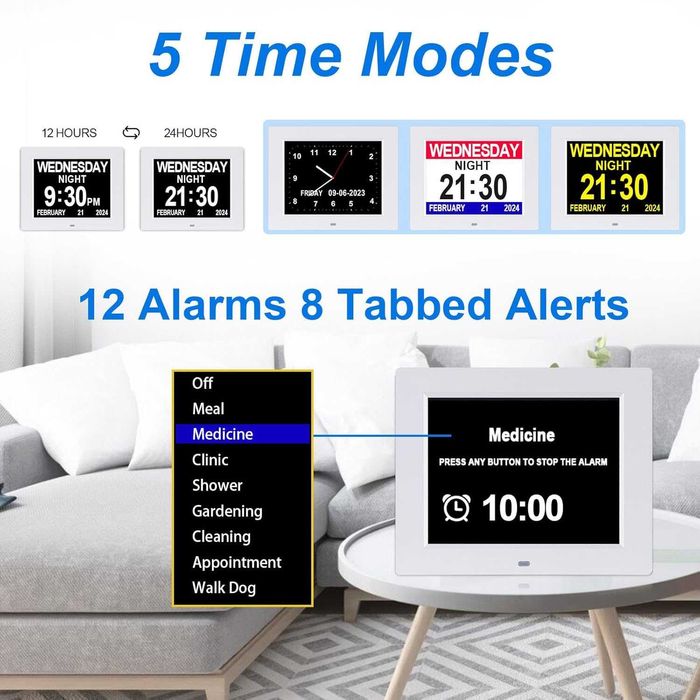 Голям дисплей с дигитален календар и дневен часовник