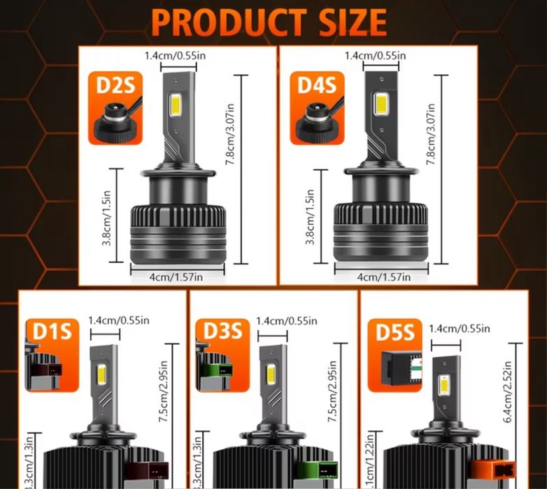 Лед крушки за кола ВСЯКАКВИ D1S/D2S/D3S/D4S/D5S