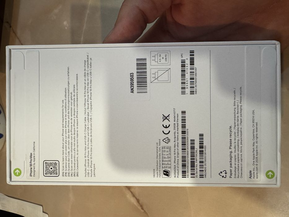 Iphone 18 pro max burgundy sigilat factura