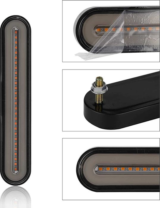 2 БРОЯ Тънки Компактни LED Диодни Стопове с динамичен мигач Неон Ефект