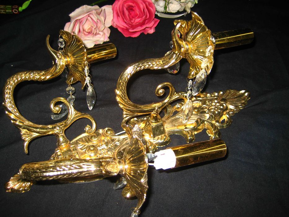 Бра Бронзовое светильник позолоченный