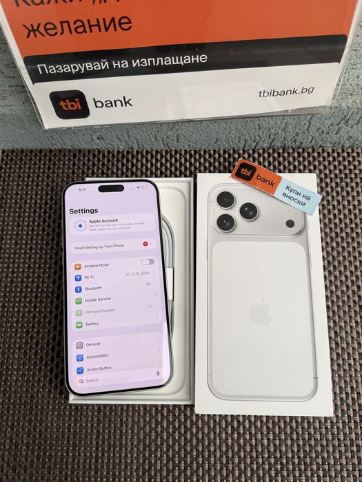 НОВ! *ЛИЗИНГ* iPhone 17 Pro Max 256Gb Silver Гаранция