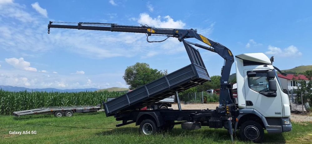Daf Lf 220 cai basculabil+macara 4 tone pneumatica