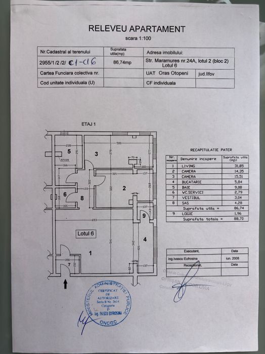 Apartament 3 camere Otopeni 87 mp