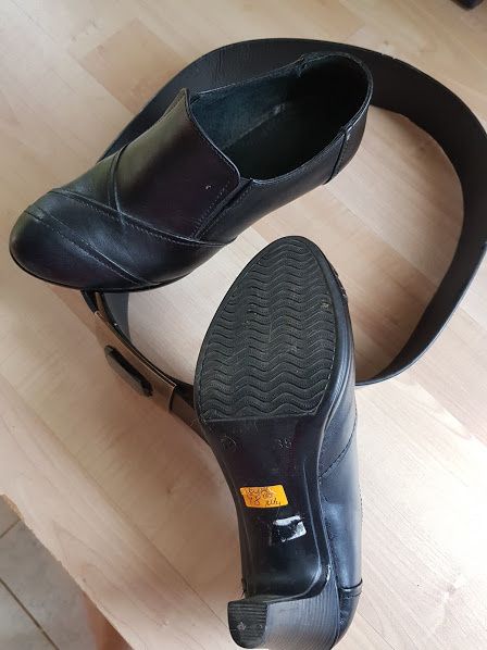 лот черни дамски обувки и колан нови