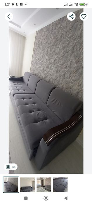 Продам новый диван  двойной  серый