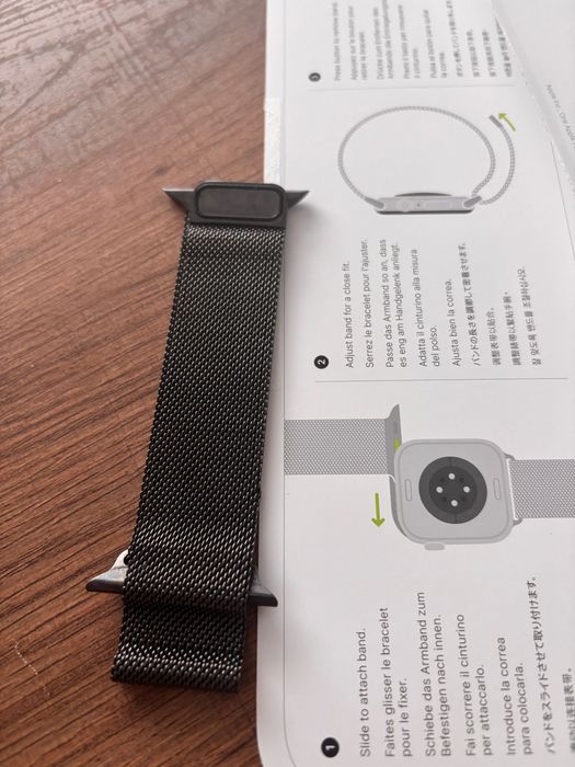 Curea originală Apple Watch 46mm, Milanese Loop, Slate - S/M