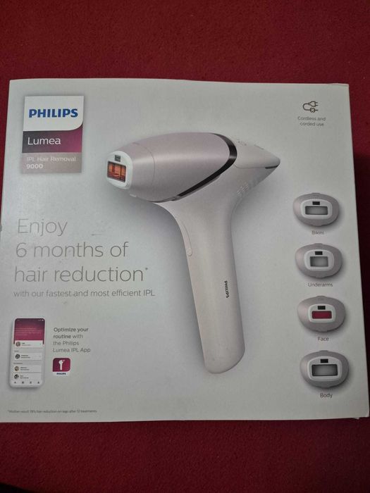 Epilator IPL Philips Lumea 9000, 4 capete. Folosit o singura data.