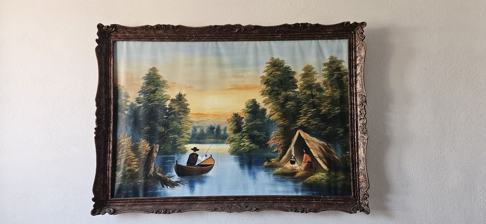 Vand Tablou Vechi cu rama ornamentala(are peste 40 de ani)