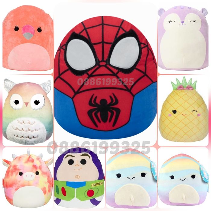 Голяма плюшена играчка Скуиши, Плюшена играчка Възглавница/ Пуф Емоджи