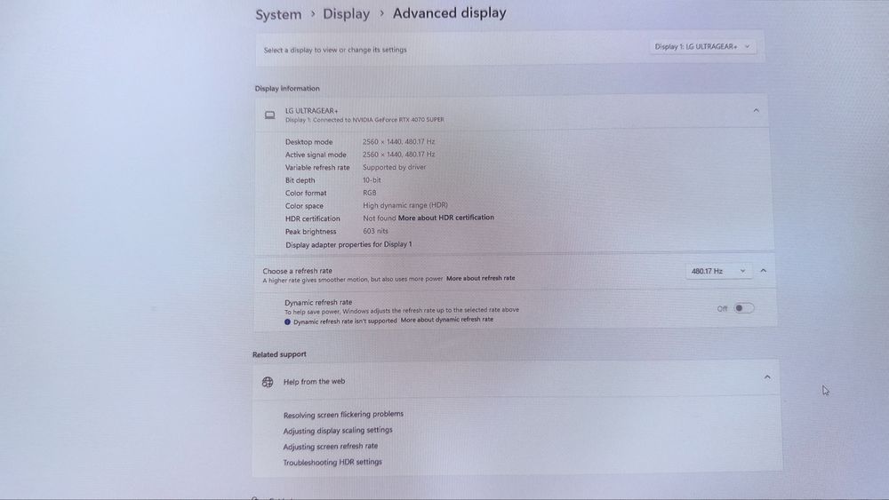 Monitor gaming LG UltraGear 27GX790A-B 27 inch QHD OLED 480 Hz