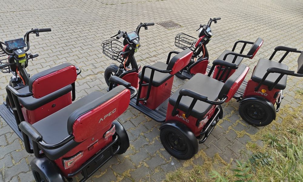 Triciclete Electrice, Volta APM5, 1000W, Rosu, viteza maxima 25 km/h