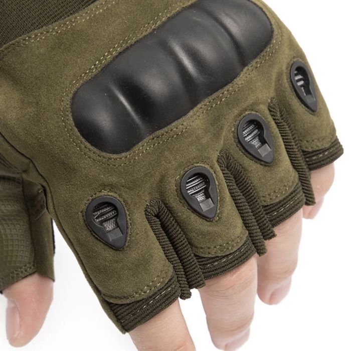 Тактически ръкавици без пръсти с предпазни протектори стрелба airsoft