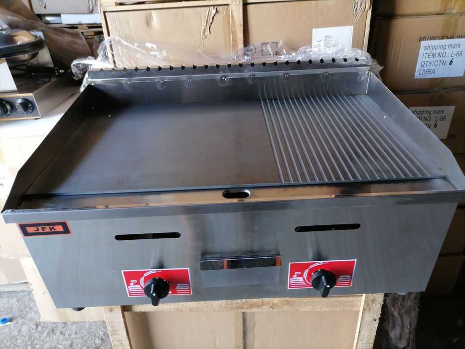 Газова скара гладка професионална оребрена плоча-дюнер обурудване