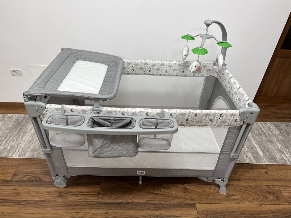 Patuț co-sleeper cu saltea