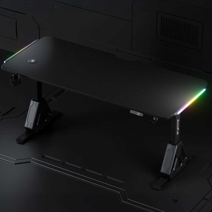 Геймърско бюро AutoFull A4 Pro RGB, електрическо, 160×71 см