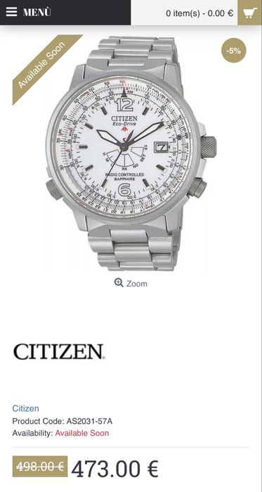 Citizen Radio Controlat Safir AS 2031-57A